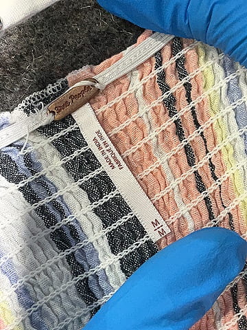 Free People 100% Cotton Stripes Tan Pink Casual Dress Size M