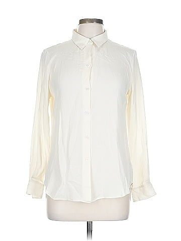 Theory Long Sleeve Silk Top (view 1)