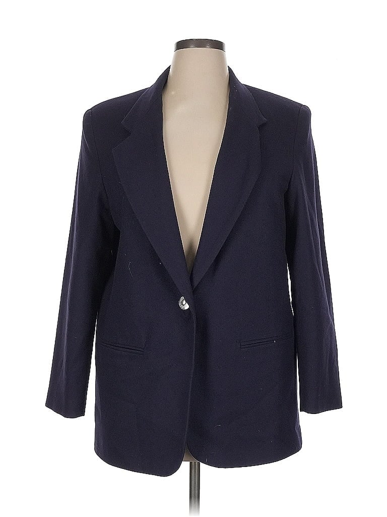Pre-owned Assorted Brands Wool Blazer Jacket In Blue