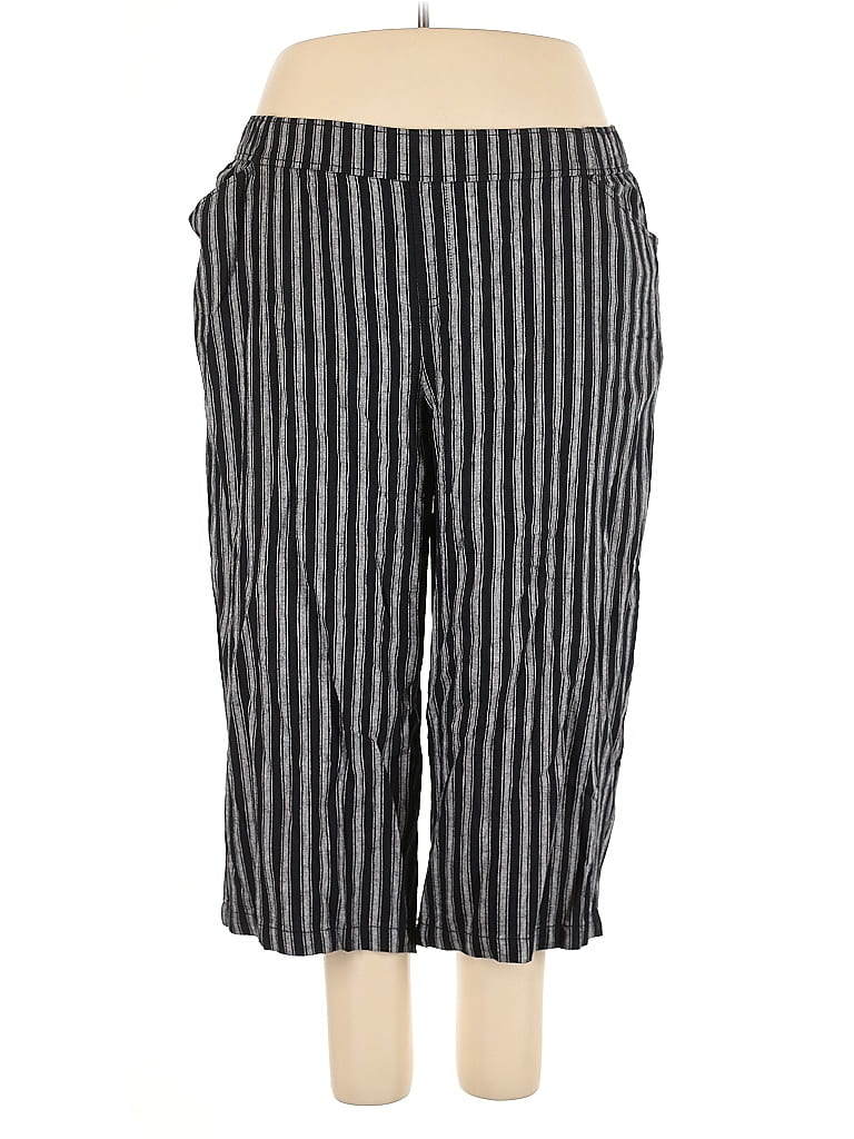 Lane Bryant Outlet Stripes Gray Linen Pants Size 22 - photo 1