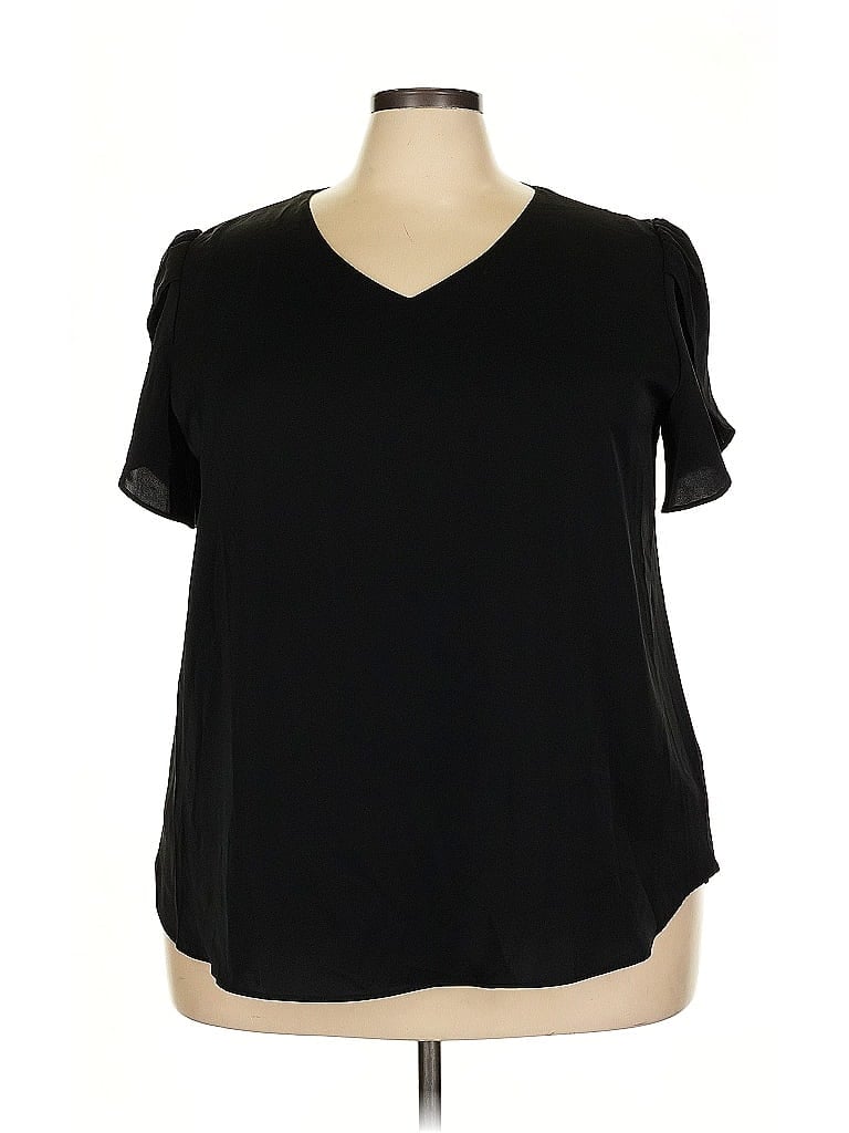 ASSORTED BRANDS Pre-owned Short Sleeve Blouse In Black