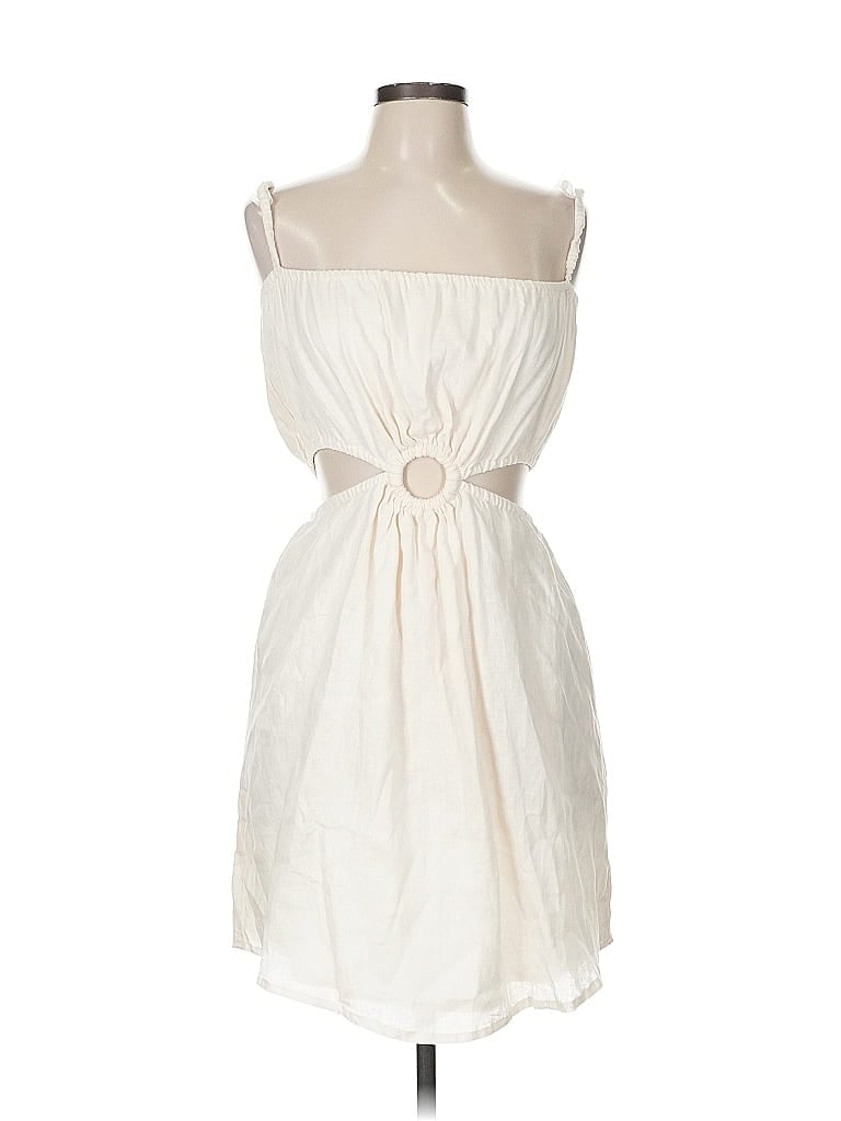Faithfull the Brand 100% Linen Ivory Cocktail Dress Size M - photo 1