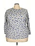 Woman Within Polka Dots Blue 3/4 Sleeve T-Shirt Size 22 - photo 1