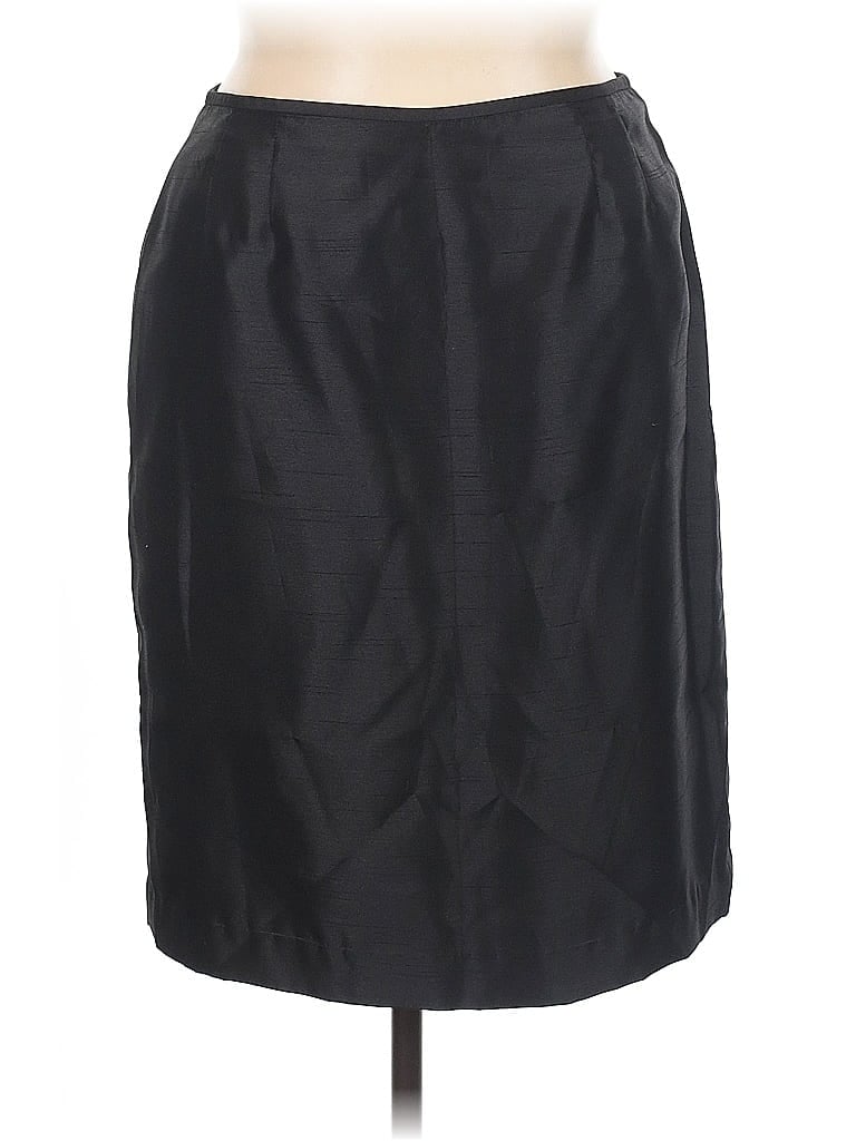 Le Suit 100% Polyester Solid Black Formal Skirt Size 14 - photo 1