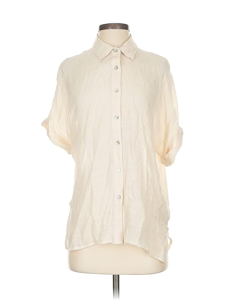 Pre-owned Fun2fun Short Sleeve Blouse In White