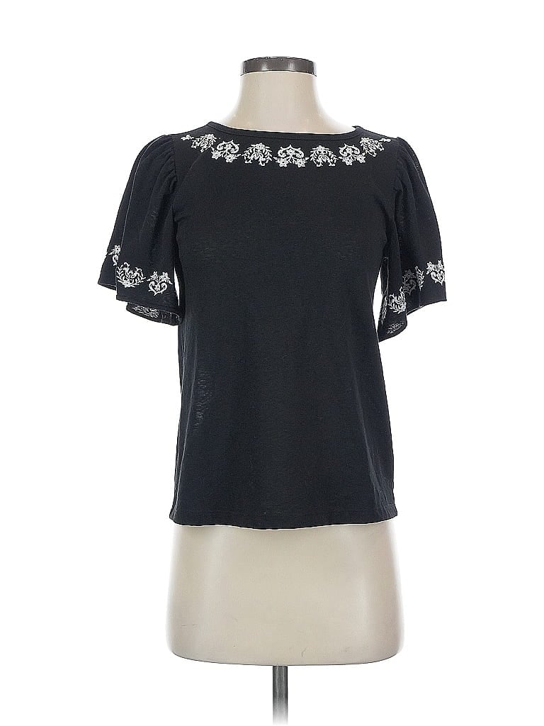 Pre-owned Ann Taylor Loft Short Sleeve T-shirt In Black