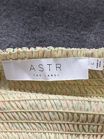 ASTR The Label 100% Polyester Stars Tan Cocktail Dress Size L