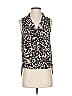 Three Eighty Two 100% Polyester Animal Print Ivory Sleeveless Blouse Size XS - photo 1