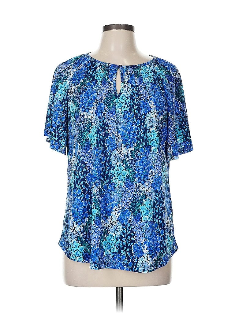 Isaac Mizrahi LIVE! Blue Short Sleeve Blouse Size M - photo 1