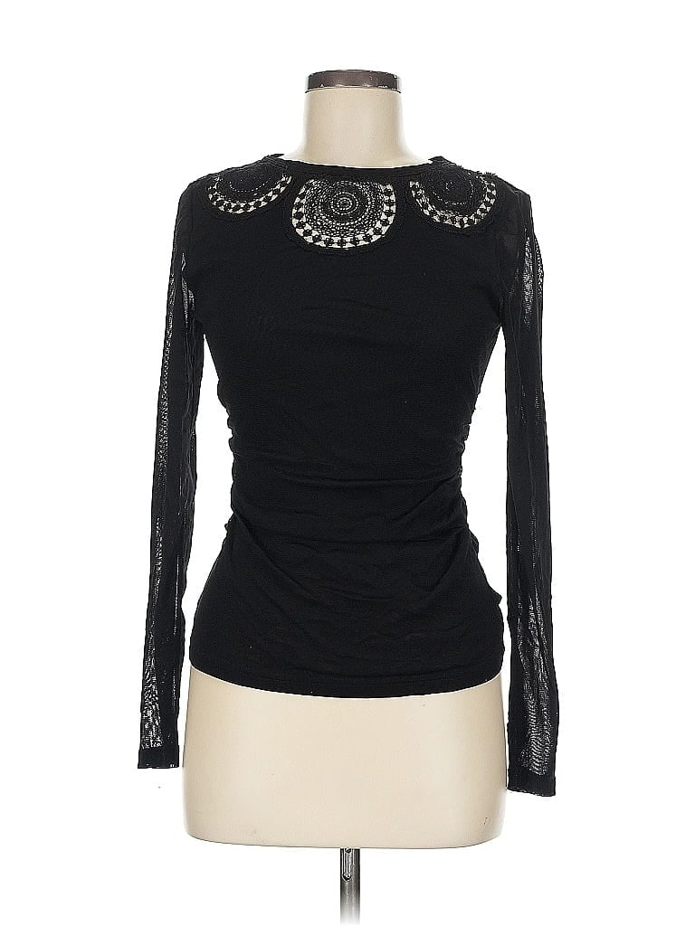 Kay Unger 100% Nylon Black Long Sleeve Top Size M - photo 1