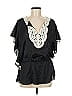 Everly 100% Polyester Black Short Sleeve Blouse Size M - photo 1