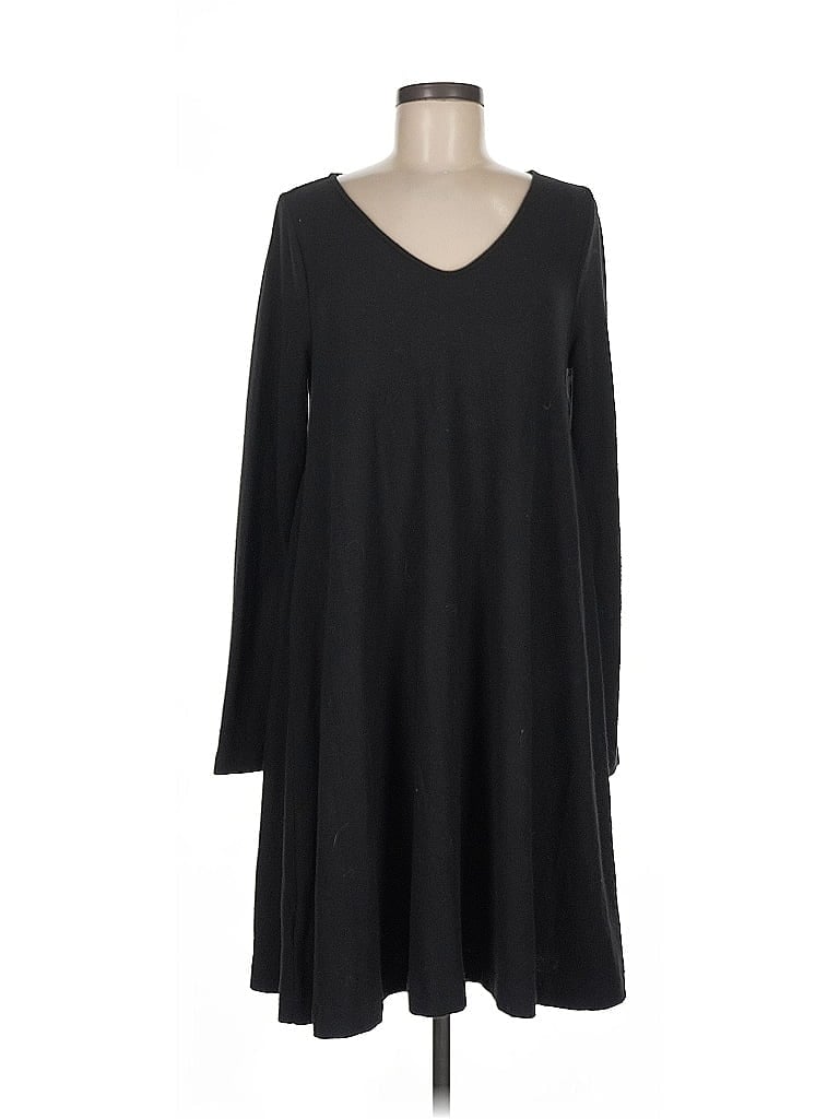 Lou & Grey Solid Black Casual Dress Size M - photo 1