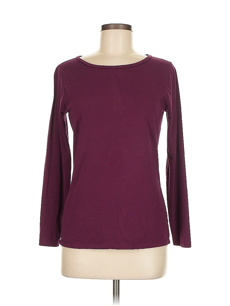 Pre-owned Ann Taylor 3/4 Sleeve T-shirt In Burgundy