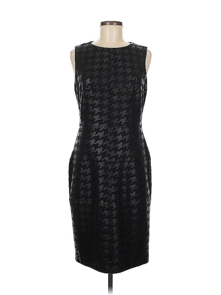 Donna Morgan Houndstooth Black Cocktail Dress Size 8 - photo 1