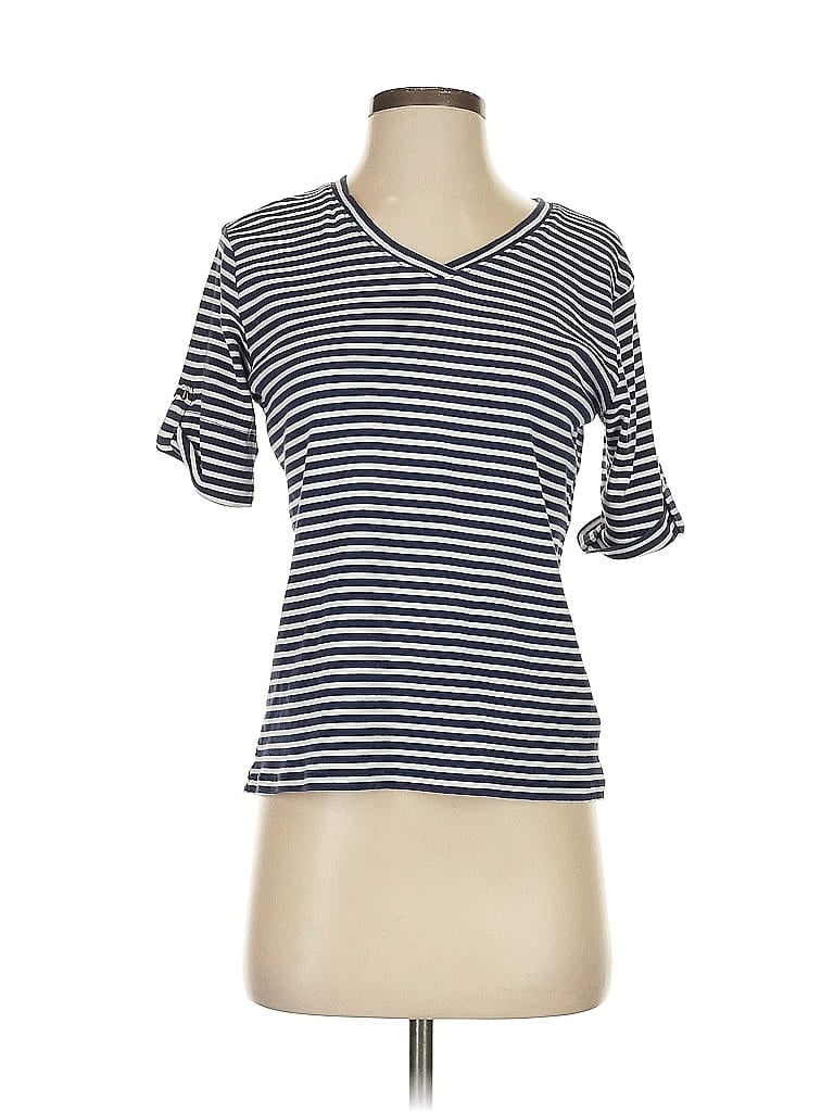 Pre-owned Jones New York Signature 3/4 Sleeve Top Blue Scoop Neck Tops