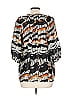 Collective Concepts 100% Polyester Print Black 3/4 Sleeve Blouse Size L - photo 2