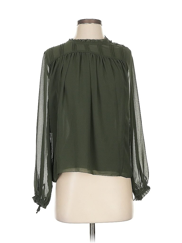 Pre-owned Wilfred Long Sleeve Blouse In Green