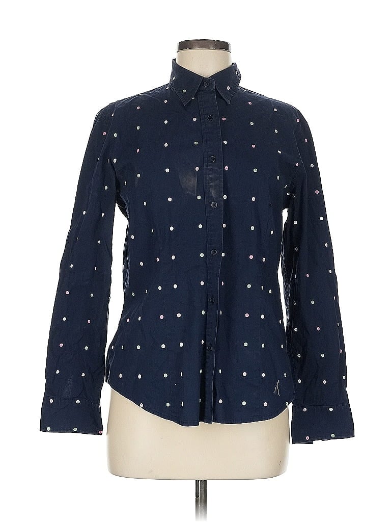 Pre-owned Jones New York Signature Long Sleeve Button Down Shirt In Blue