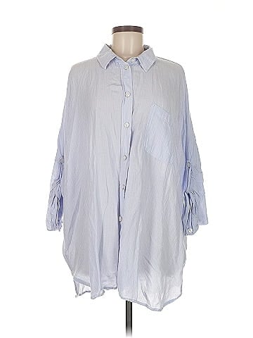 American Eagle Outfitters 3/4 Sleeve Button-Down Shirt (view 1)