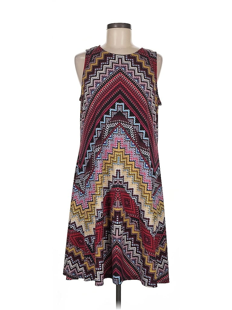 Jones Studio Chevron-herringbone Burgundy Red Casual Dress Size no size - photo 1