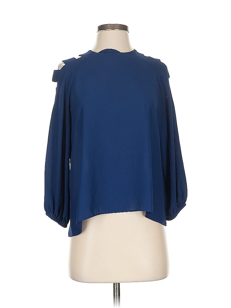 Pre-owned Amanda Uprichard 3/4 Sleeve Blouse In Blue