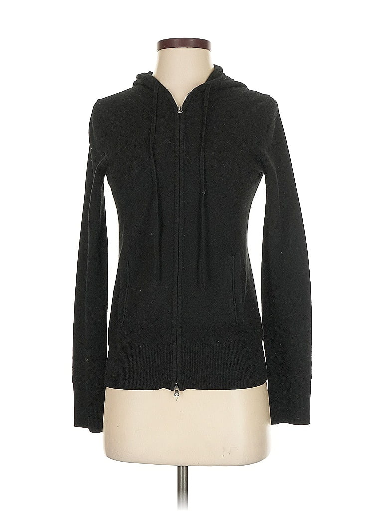 J.Crew Collection 100% Cashmere Black Zip Up Hoodie Size XS - photo 1
