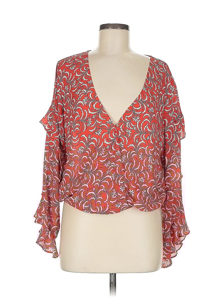 Pre-owned Max Studio Tank Top Red Plunge Neckline Tops