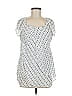 Roz & Ali 100% Polyester Silver Short Sleeve Blouse Size M - photo 1