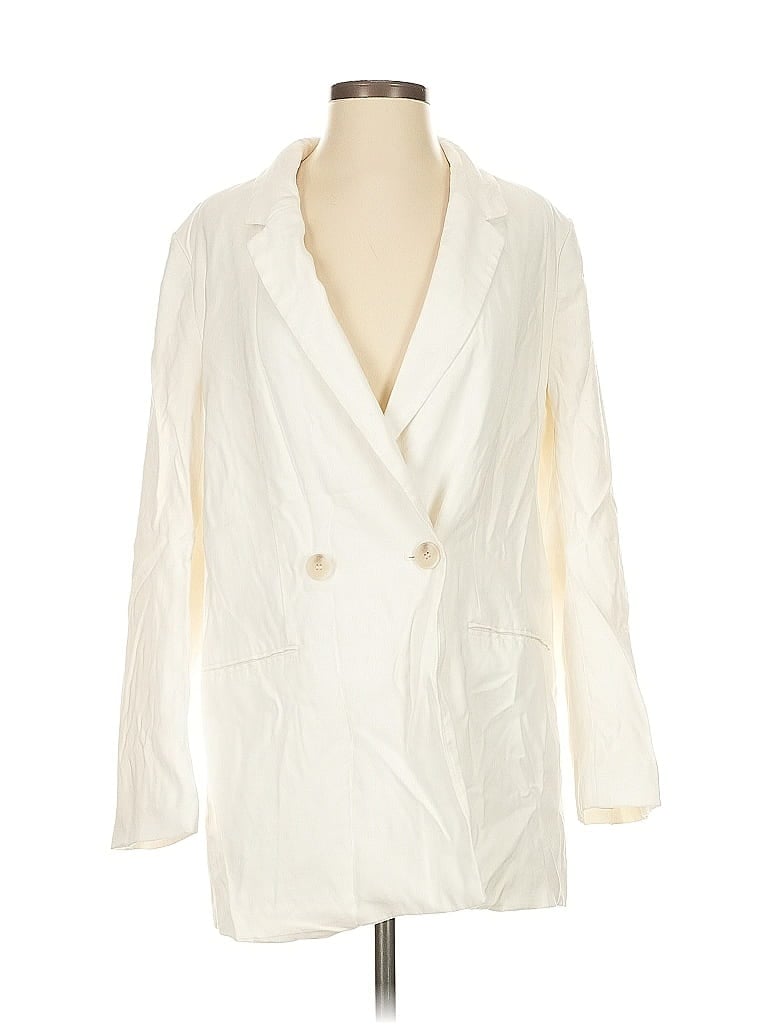 Pre-owned H&m Blazer Jacket In White