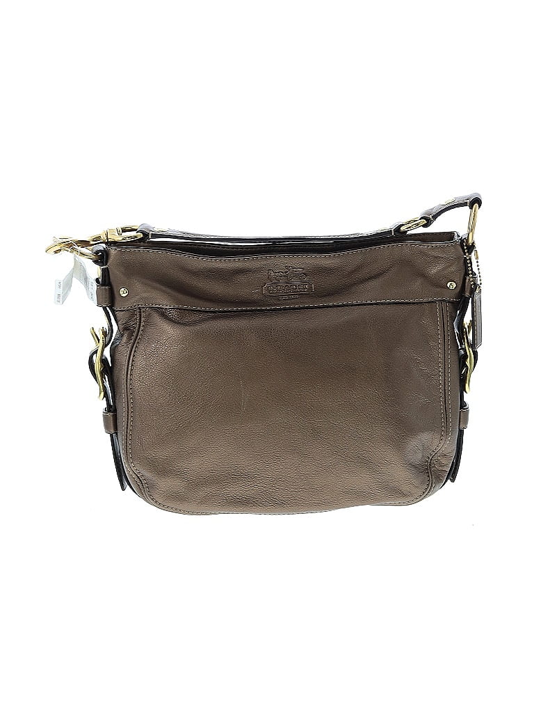 Coach 100% Leather Brown Gold Leather Hobo One size