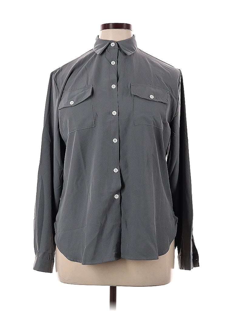 Pre-owned Unbranded Long Sleeve Blouse In Gray
