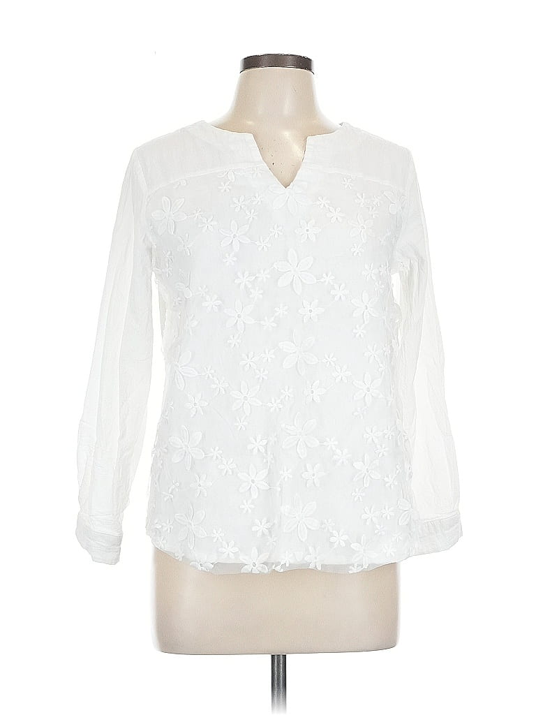 Pre-owned Unbranded Long Sleeve Blouse In White