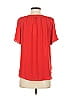 Ann Taylor 100% Polyester Red Short Sleeve Blouse Size XS - photo 2