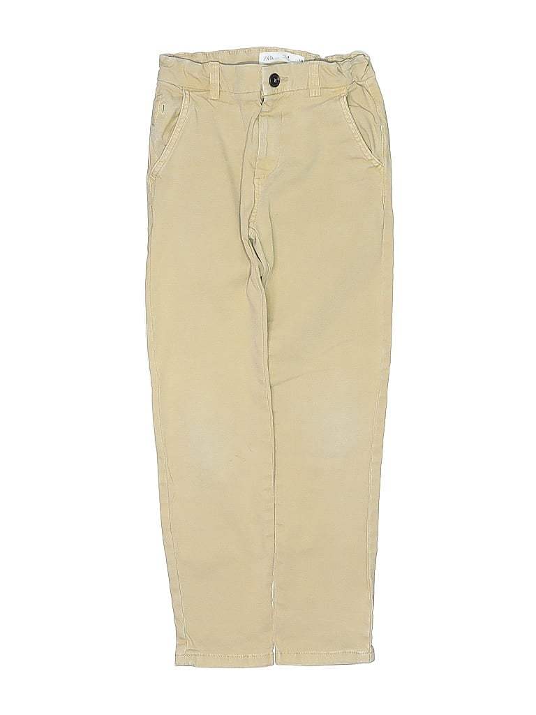 Pre-owned Zara Kids' Khaki Pant In Yellow
