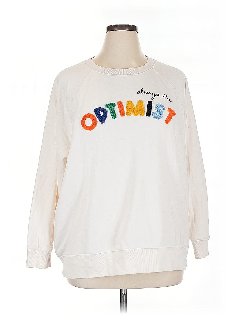 Lou & Grey White Ivory Sweatshirt Size XL - photo 1
