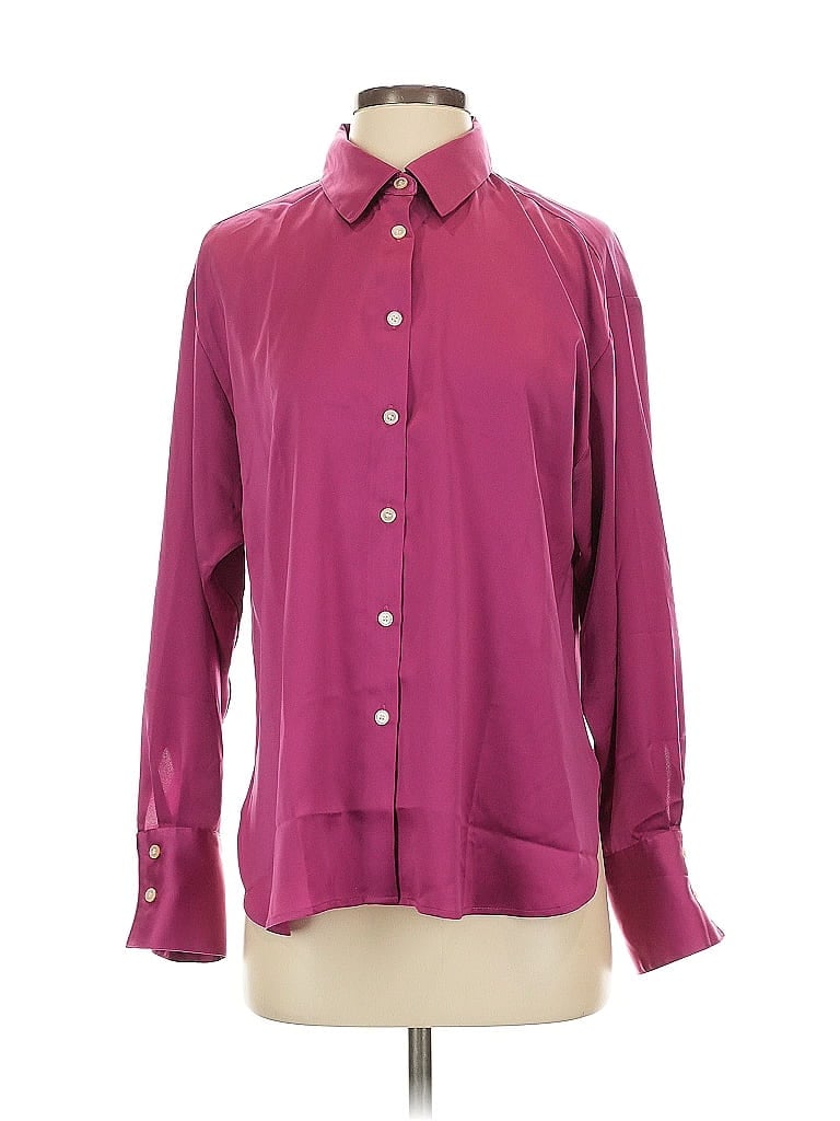 Ann Taylor LOFT 100% Polyester Burgundy Long Sleeve Blouse Size S - photo 1