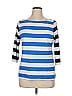 Ann Taylor LOFT Outlet 100% Cotton Stripes Blue 3/4 Sleeve T-Shirt Size XL - photo 1