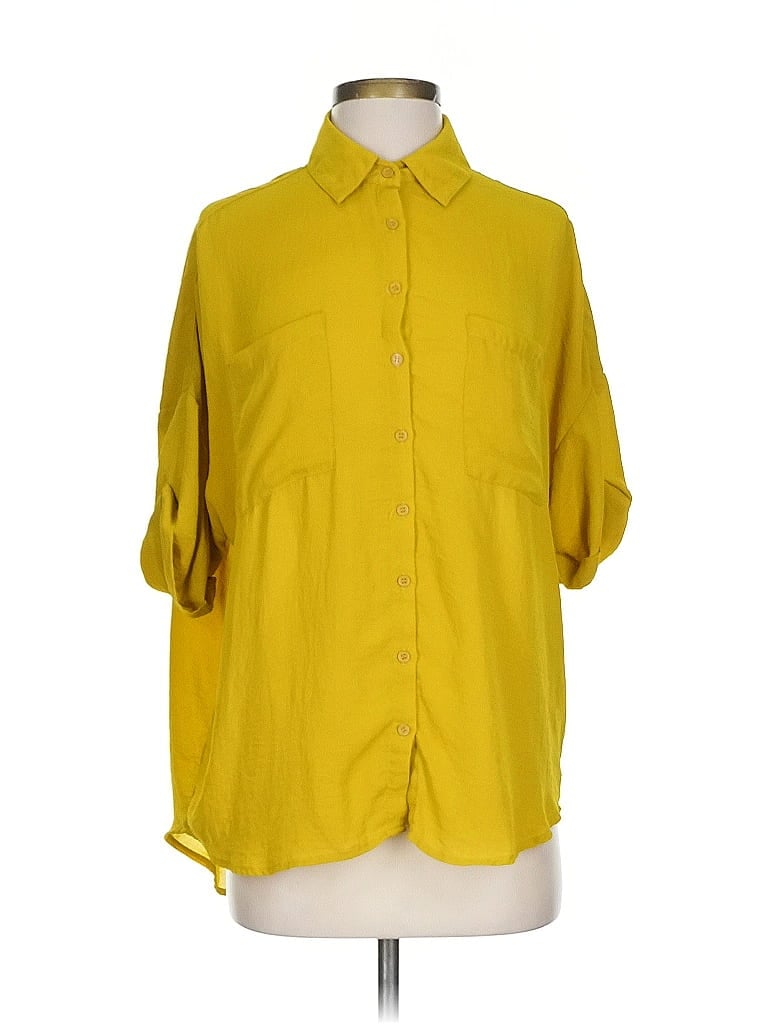 Pre-owned Reset 3/4 Sleeve Blouse In Yellow