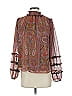 Ann Taylor Paisley Brown Red Long Sleeve Blouse Size S - photo 1