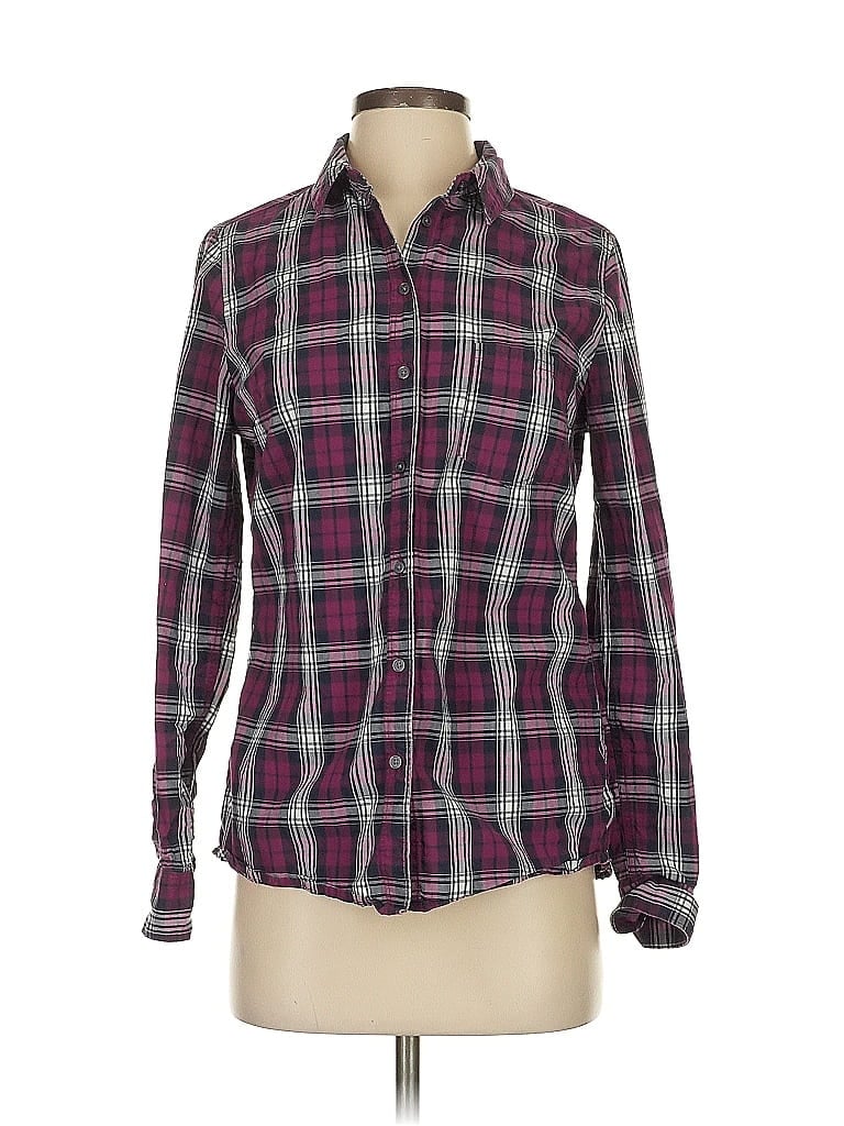 Pre-owned Banana Republic Factory Store Long Sleeve Button Down Shirt In Purple