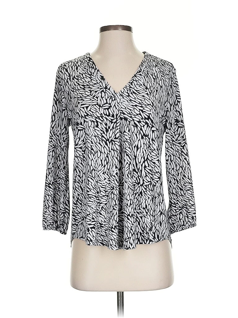 Pre-owned Vince Camuto 3/4 Sleeve T-shirt In Silver