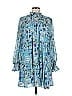 Entro 100% Polyester Print Blue Casual Dress Size M - photo 1