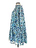 Entro 100% Polyester Print Blue Casual Dress Size M - photo 4