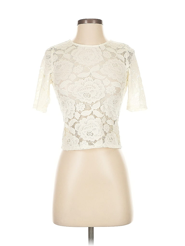 BHLDN Ivory Short Sleeve Top Size S - photo 1