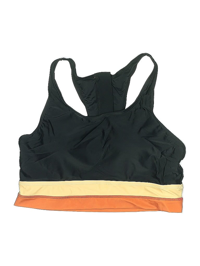 UNBRANDED Pre-owned Swimsuit Top Black Color Block Pattern Swimwear