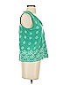 Ann Taylor LOFT Outlet 100% Cotton Green Sleeveless T-Shirt Size S - photo 3