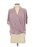Veronica M. Purple Short Sleeve Blouse Size S - photo 1