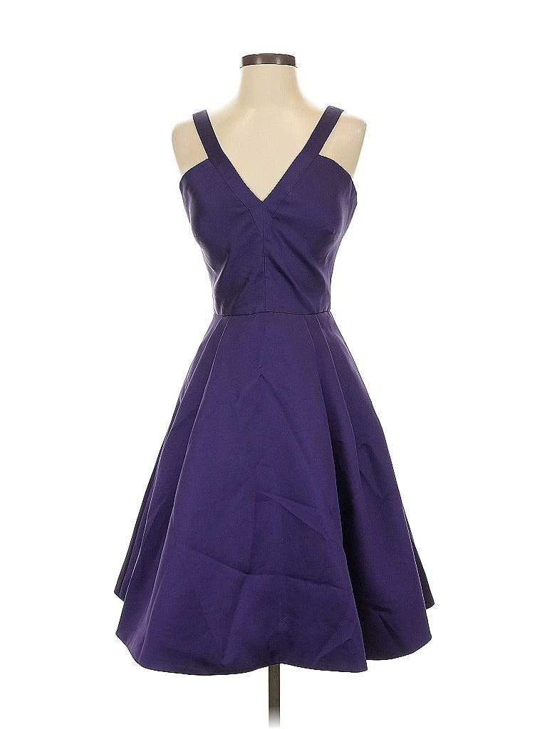 ML Monique Lhuillier Solid Purple Cocktail Dress Size 2 - photo 1