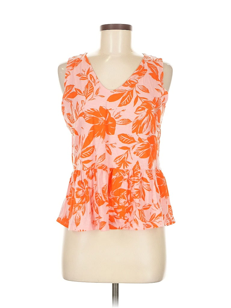 Blouse Ann Taylor Rose Vif Sans Manches - Col Plissé Accordéon - Taille XL