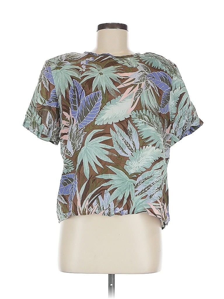 Pre-owned Sag Harbor Short Sleeve Blouse In Green